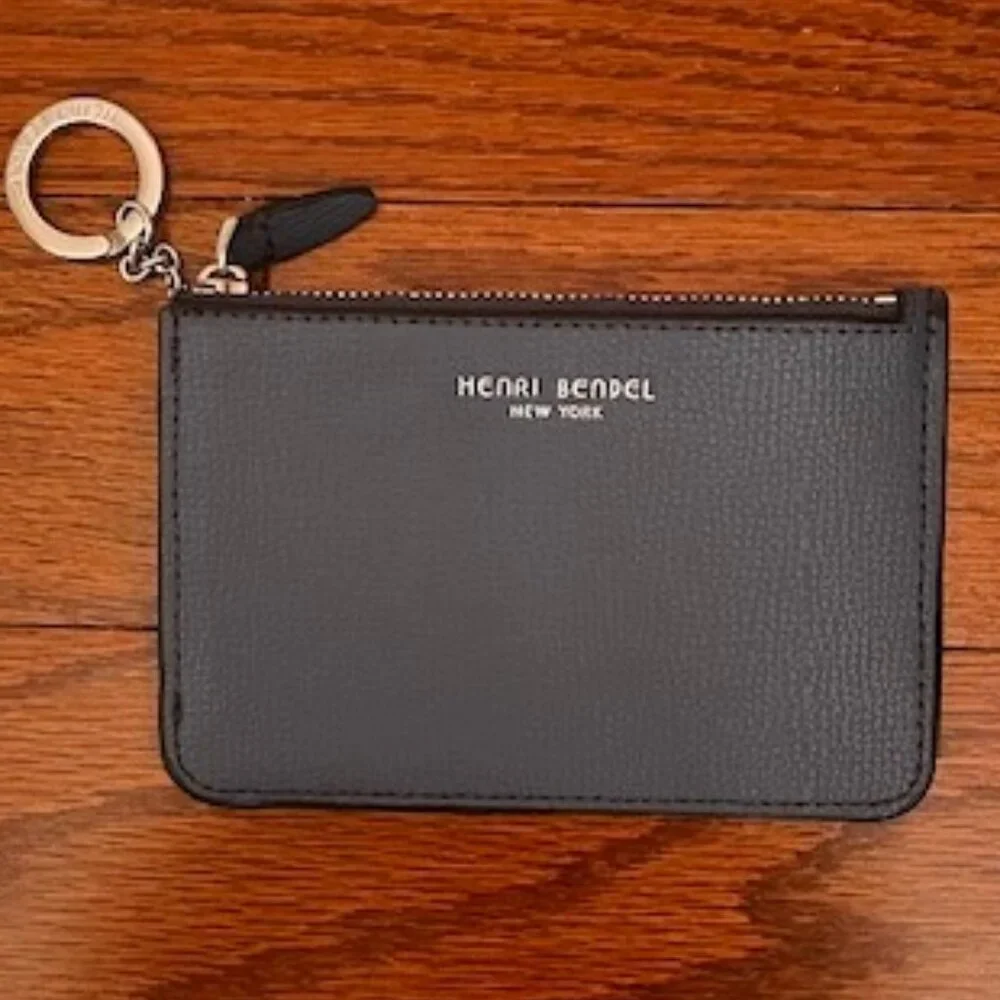 Henri Bendel Mini Leather Zip Coin Wallet - Picture 1 of 11